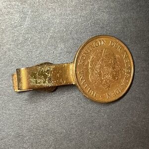 COIN TIE BAR CLIP. NETHERLANDS coin. Foreign coin. Custom made jewelry. Vintage